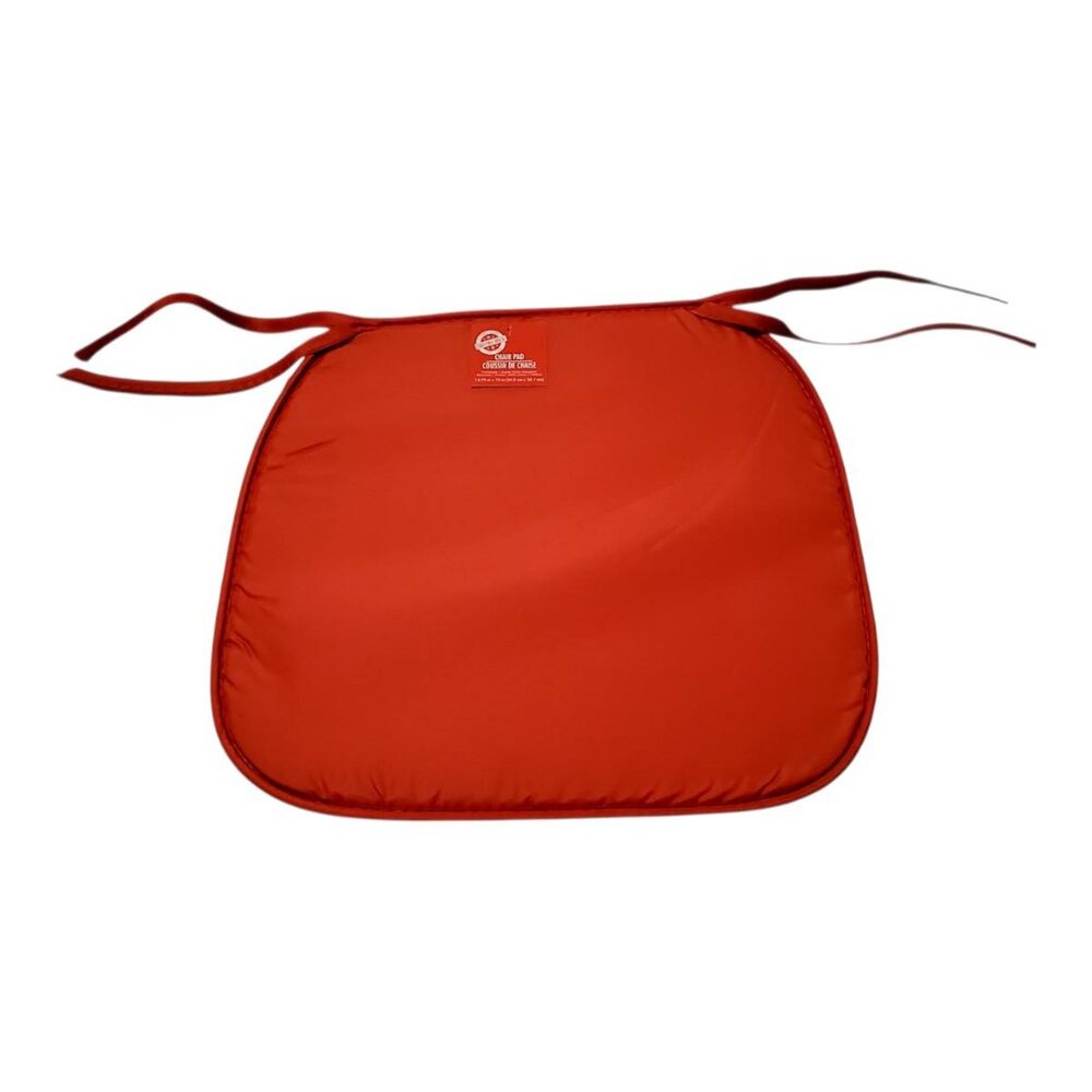 Set of 7 Red Thin Chair Pads Cushions with Ties